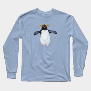 Northern Rockhopper Spreading its Wings Long Sleeve T-Shirt